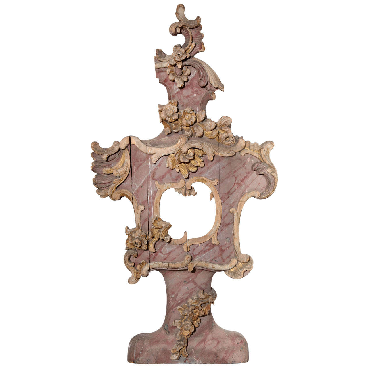 An 18th Century Rococo Carved, Painted and Gilded Reliquaire For Sale