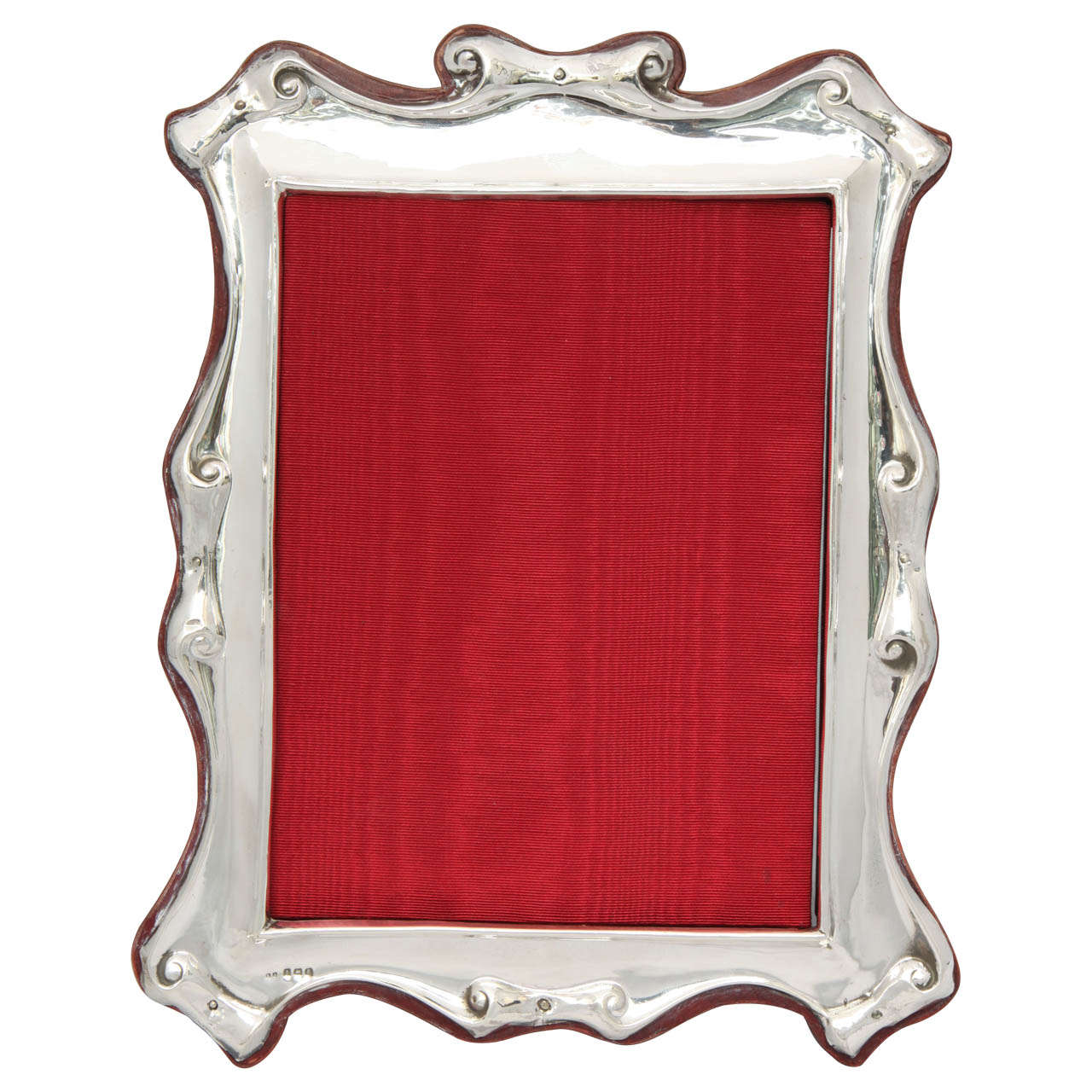 Large Edwardian Sterling Silver "Scroll-Work" Picture Frame For Sale