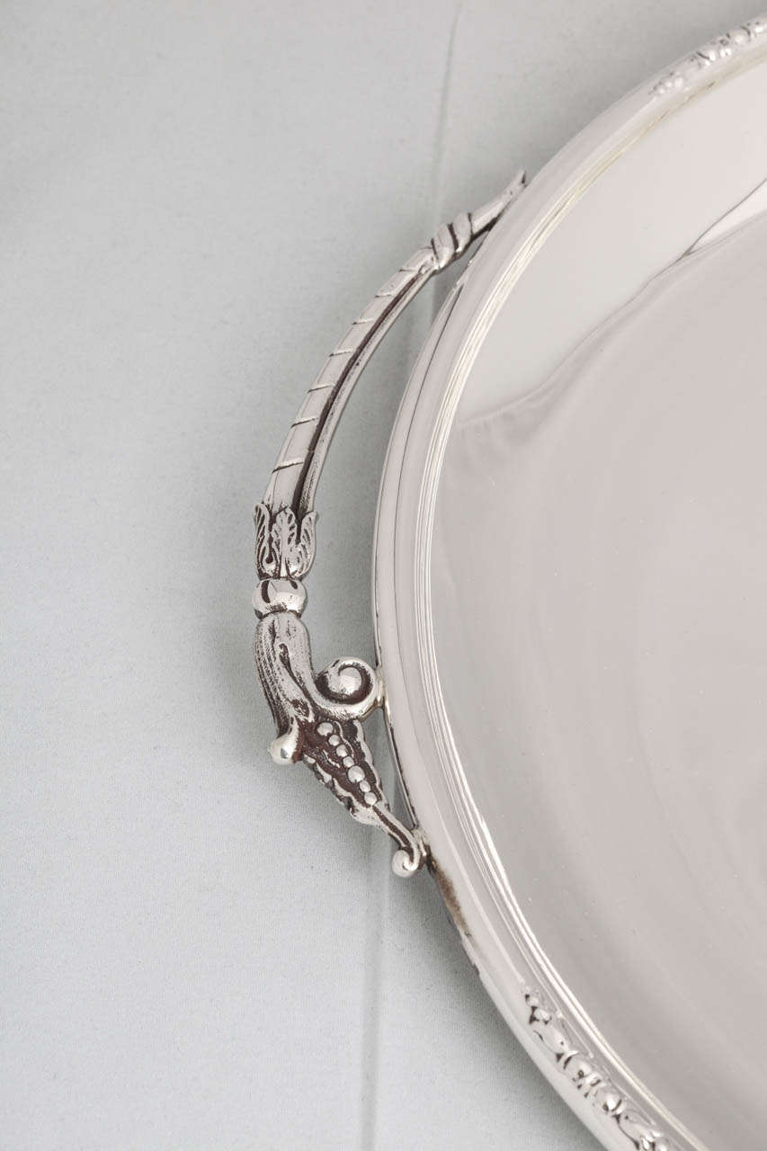 Art Deco Sterling Silver Serving Platter/Tray In Excellent Condition In New York, NY