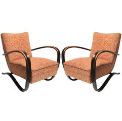 Art Deco armchairs by Halabala