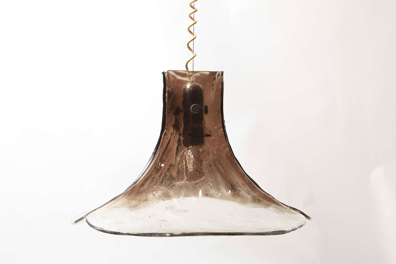 Mid-Century Modern Carlo Nason for Mazzega Flower Petal Ceiling Lamp