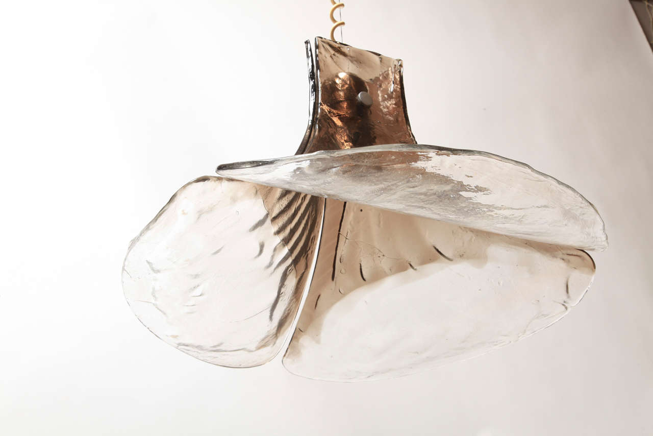 Italian Carlo Nason for Mazzega Flower Petal Ceiling Lamp
