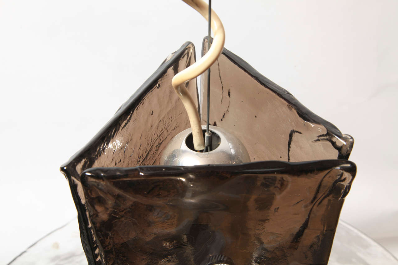 Glass Carlo Nason for Mazzega Flower Petal Ceiling Lamp