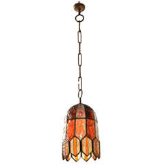 Brutalist Murano Multi-colored Glass Chandelier, Pendant Lamp, 1970s