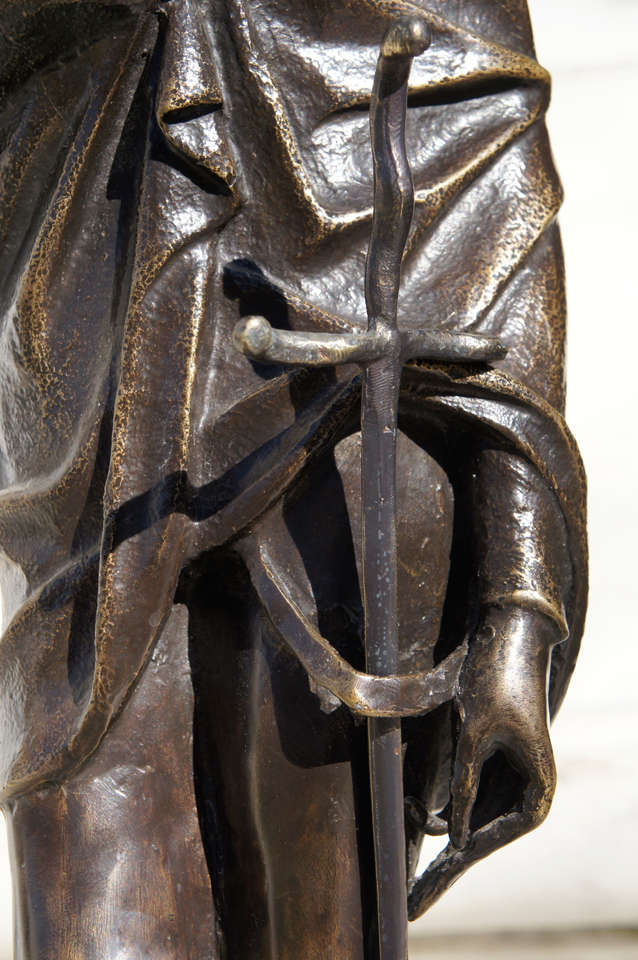 Rococo Bronze statue of Mephistopheles by Jacques Louis Gautier