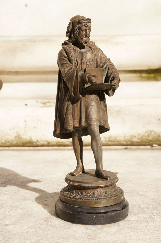 Statues of Artists exicuted in Spelter at 1stDibs