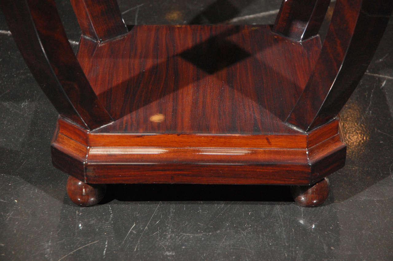 Art Deco Octagonal Macassar Ebony Side Table In Excellent Condition In Los Angeles, CA