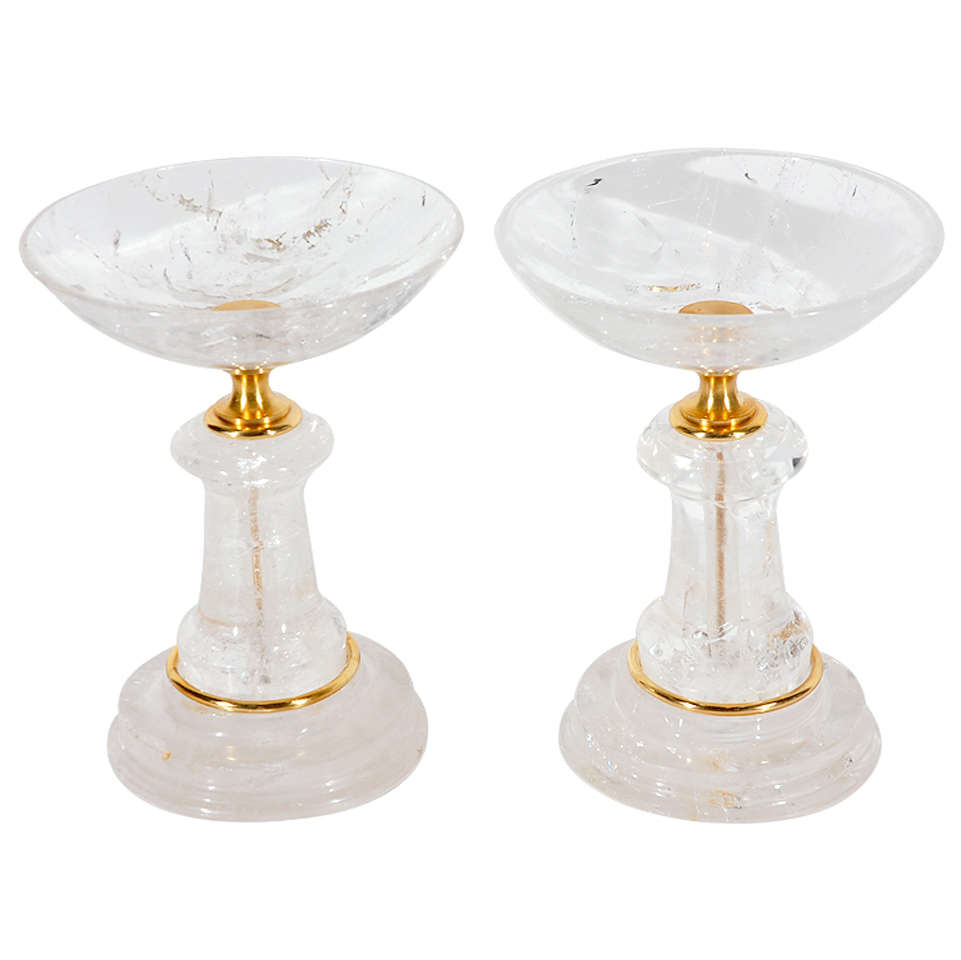Pair of Crystal Tazzas