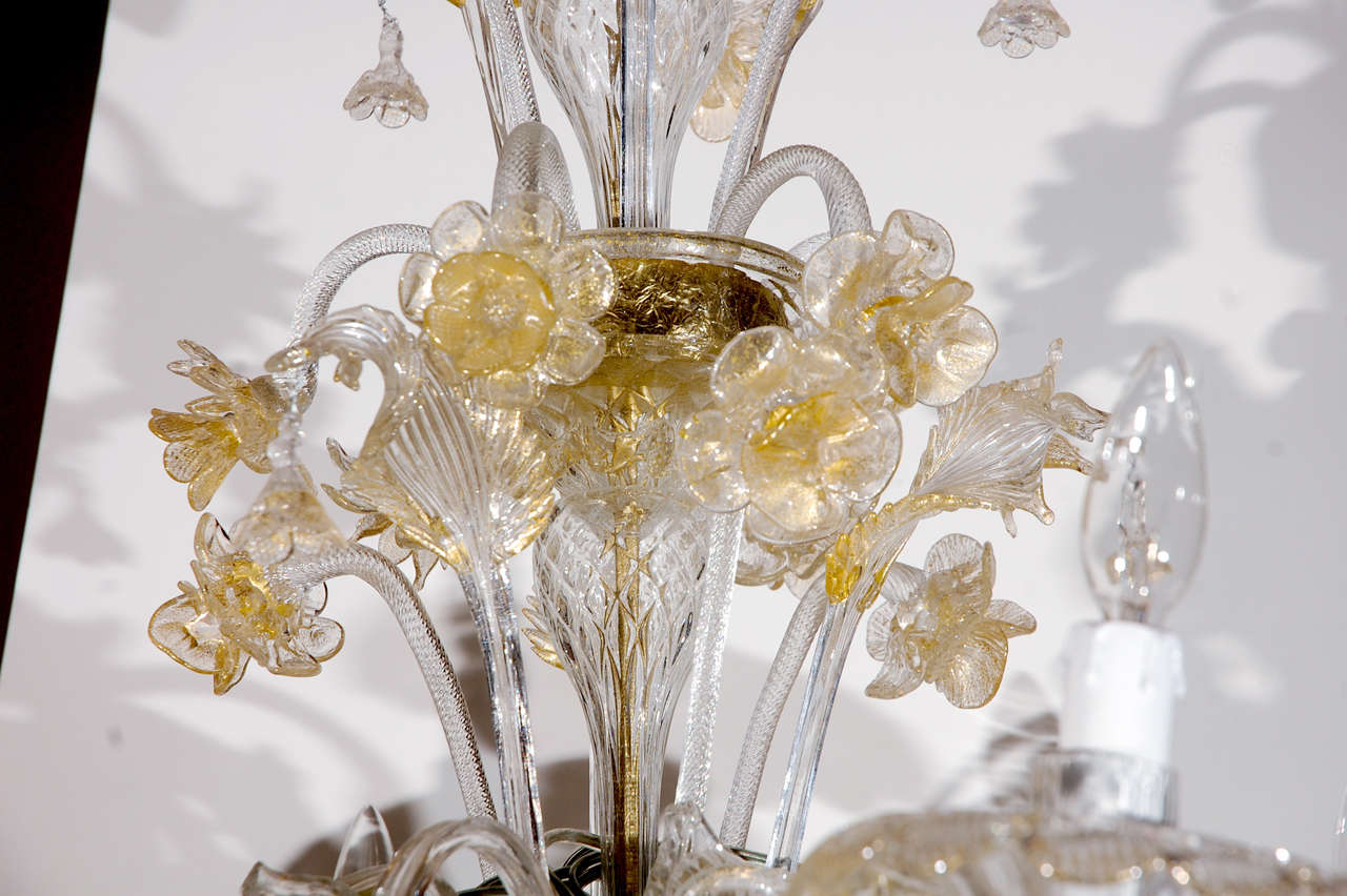 Murano Chandelier with 22k Gold Details 2