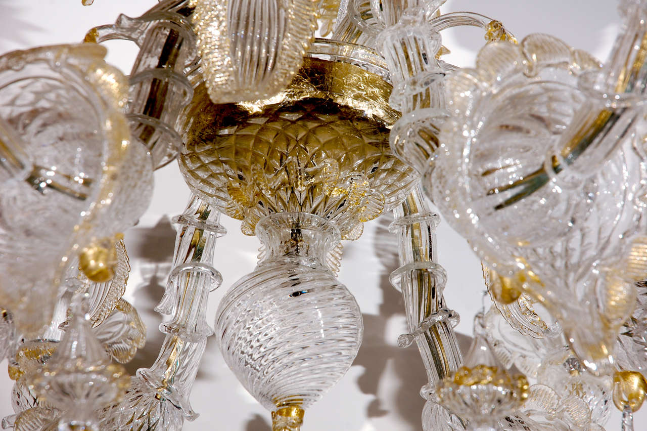 Murano Chandelier with 22k Gold Details 3