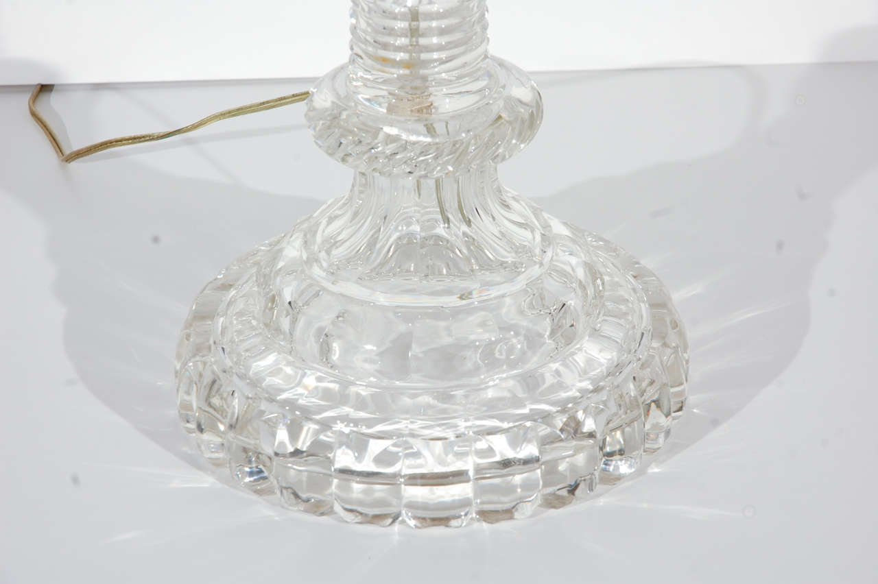 20th Century Bacarrat Style, Crystal Lamp