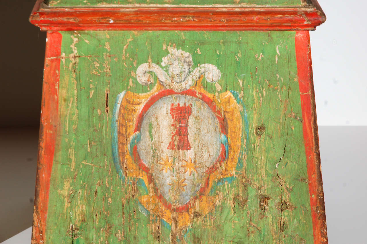 Pair of Tuscan, Painted Stools In Excellent Condition In Los Angeles, CA