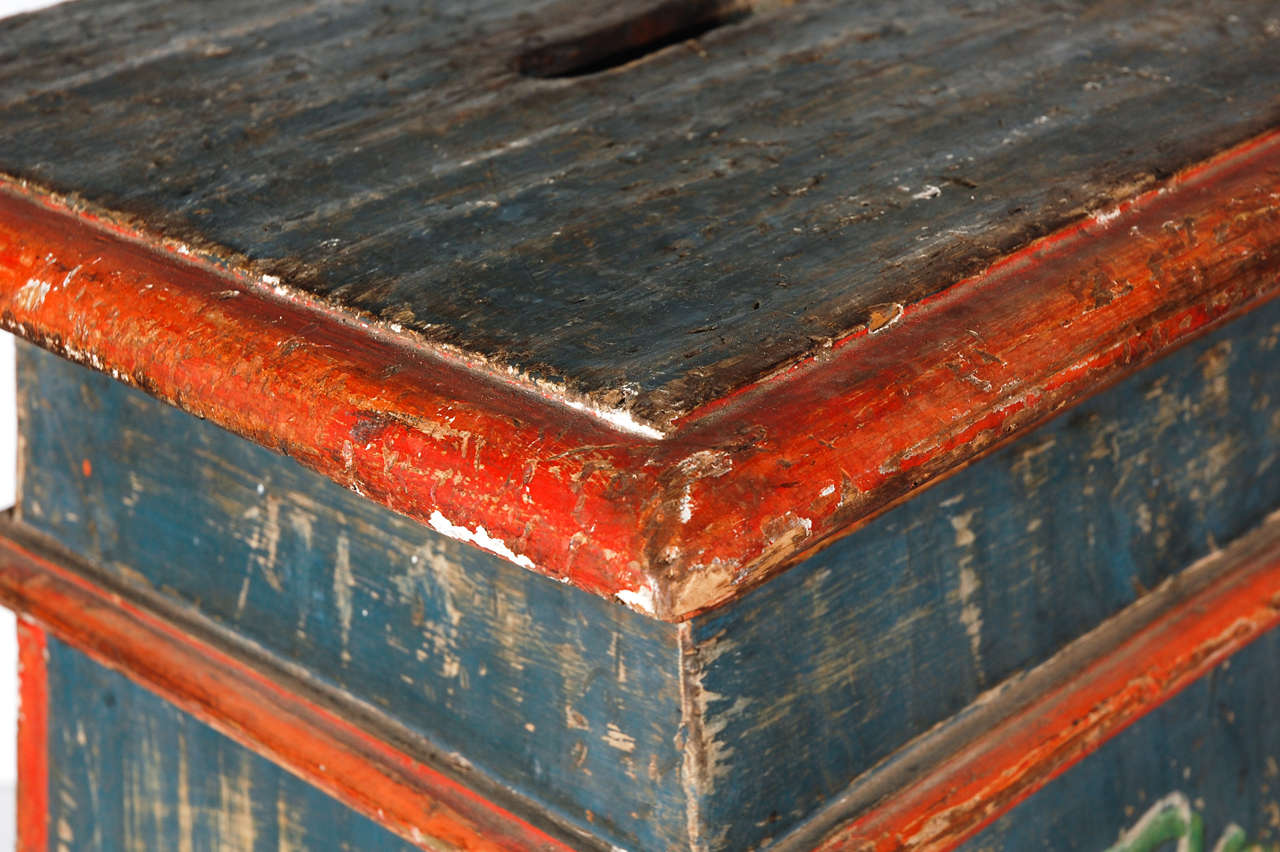 Wood Pair of Tuscan, Painted Stools