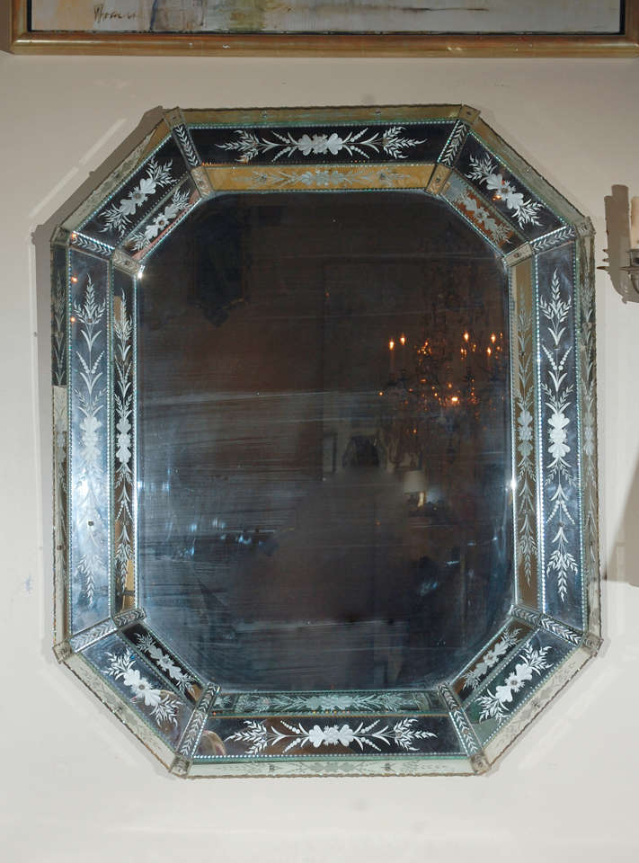 HandEtched Mirror For Sale at 1stdibs