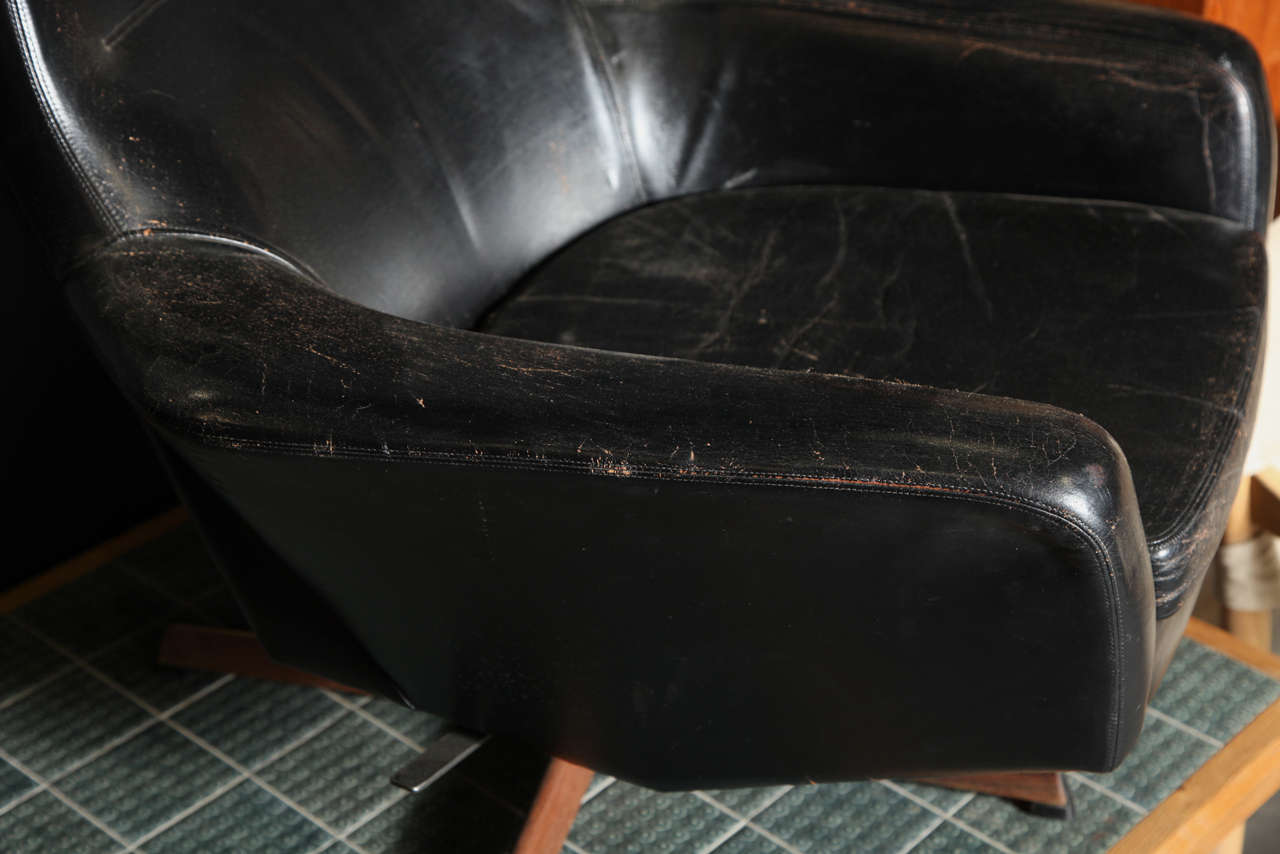 Leather Club Chair by H.W. Klein In Excellent Condition In New York, NY