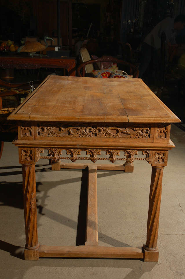 Oak Gothic Library Table