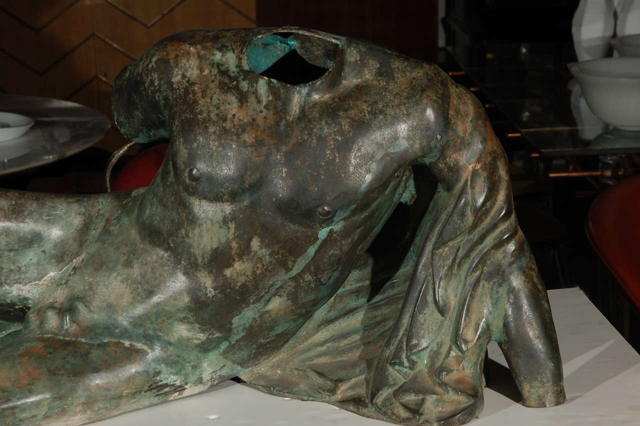 Unknown Bronze Reclining Male For Sale