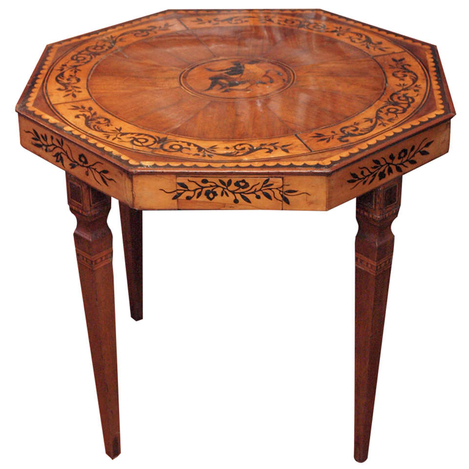 Italian Marquetry Inlaid Table