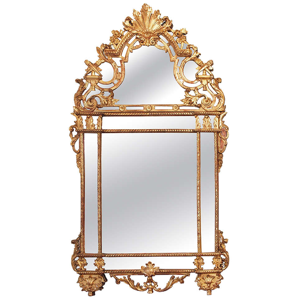 French Regence Giltwood Mirror For Sale