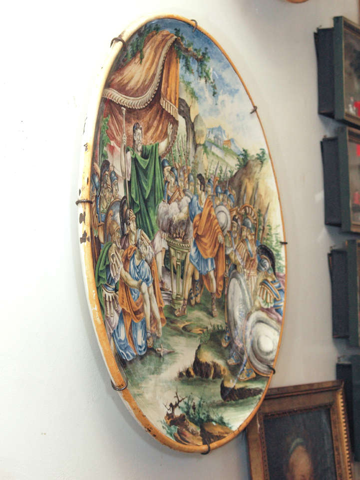Exceptionally Large Italian Faience Charger 18th c. 
