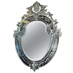 Large 1950s Venetian Style Mirror