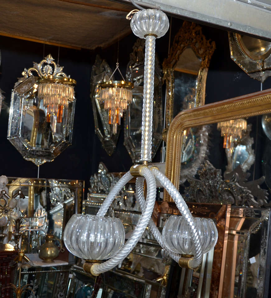 1940-1950 Italian Chandelier Attributed to Barovier In Good Condition In Paris, FR