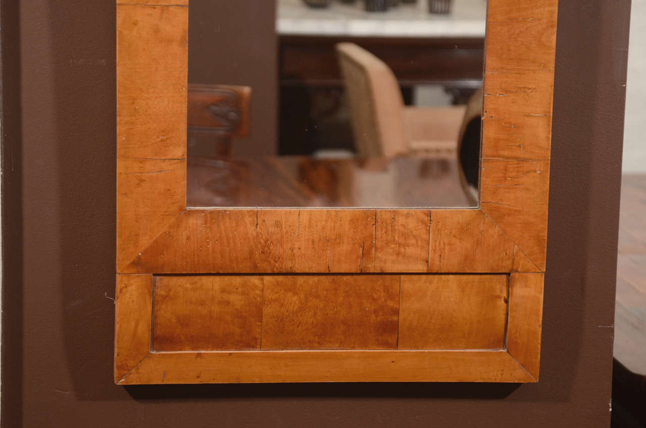 A Biedermeier Satin-Birch Hall Mirror In Excellent Condition In Long Island City, NY