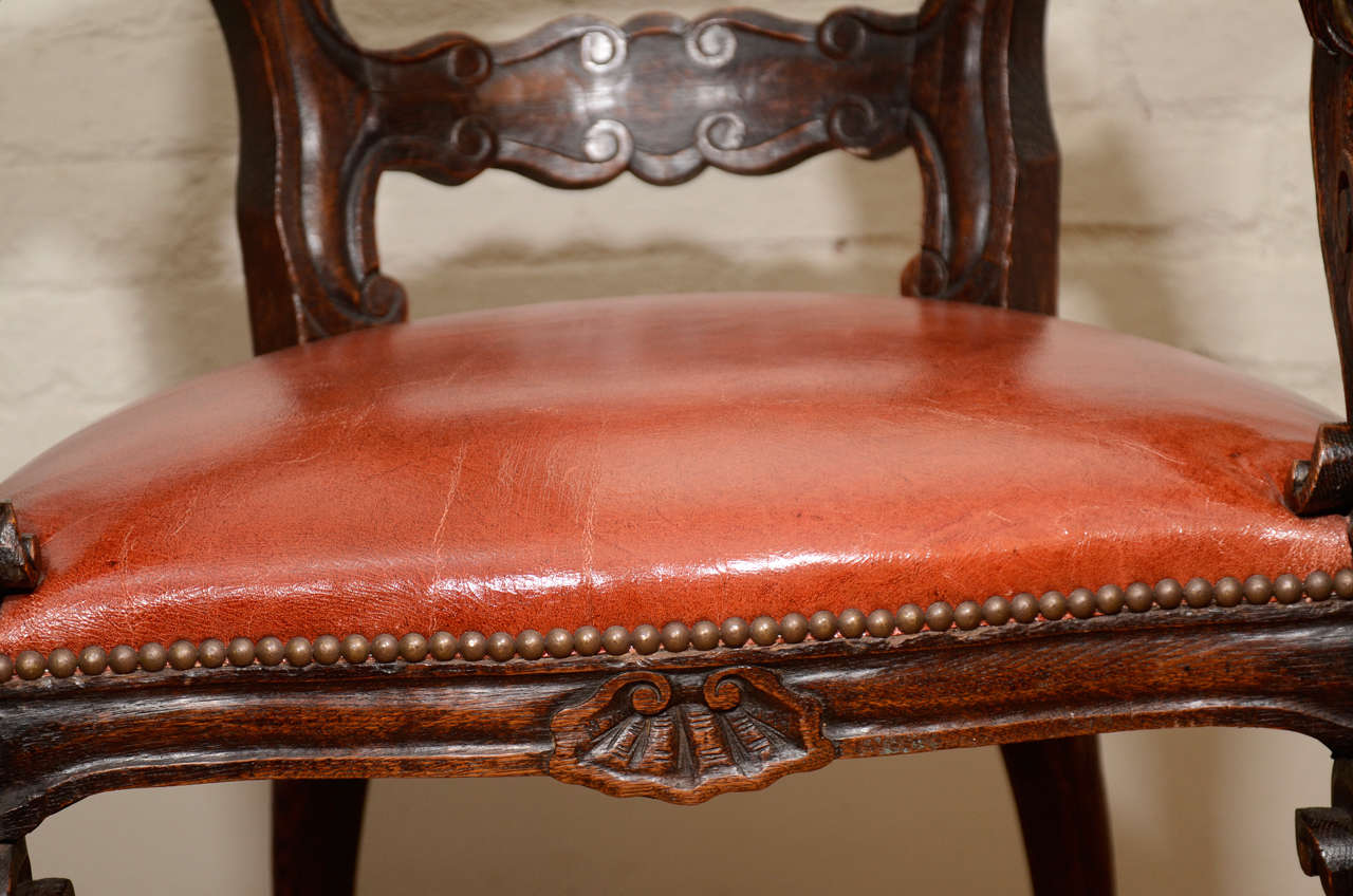 British 19th Century Oak Fauteuil de Bureau (Desk Chair)