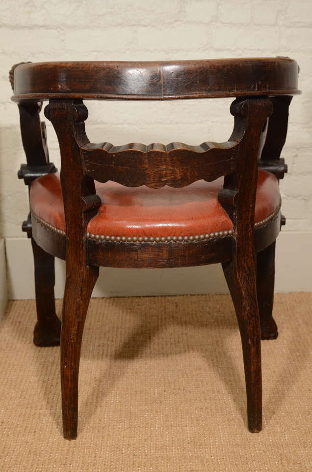 19th Century Oak Fauteuil de Bureau (Desk Chair) 5