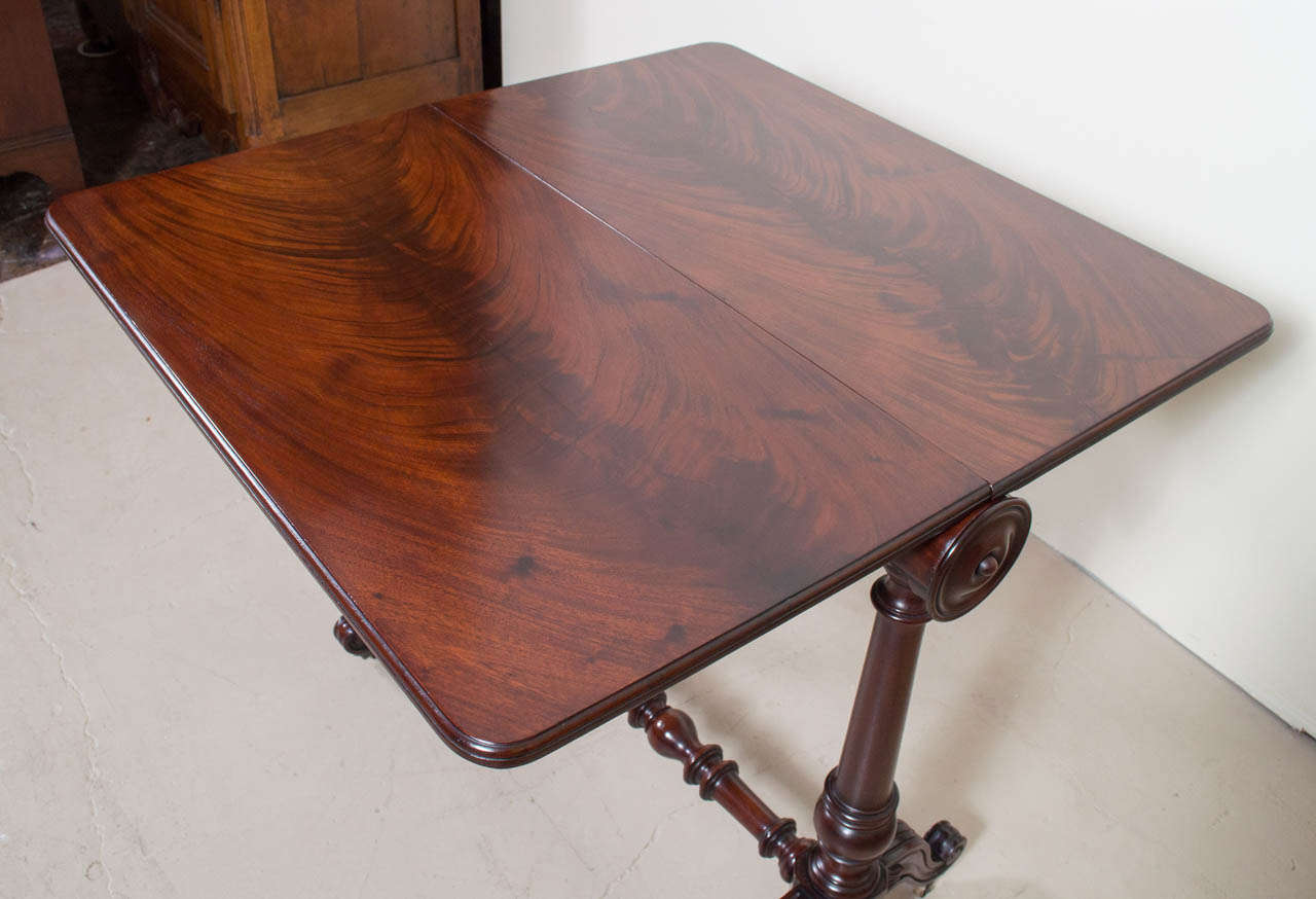 19th Century Victorian Flame Mahogany Leaf Lap Table - STORE CLOSING MAY 31ST For Sale