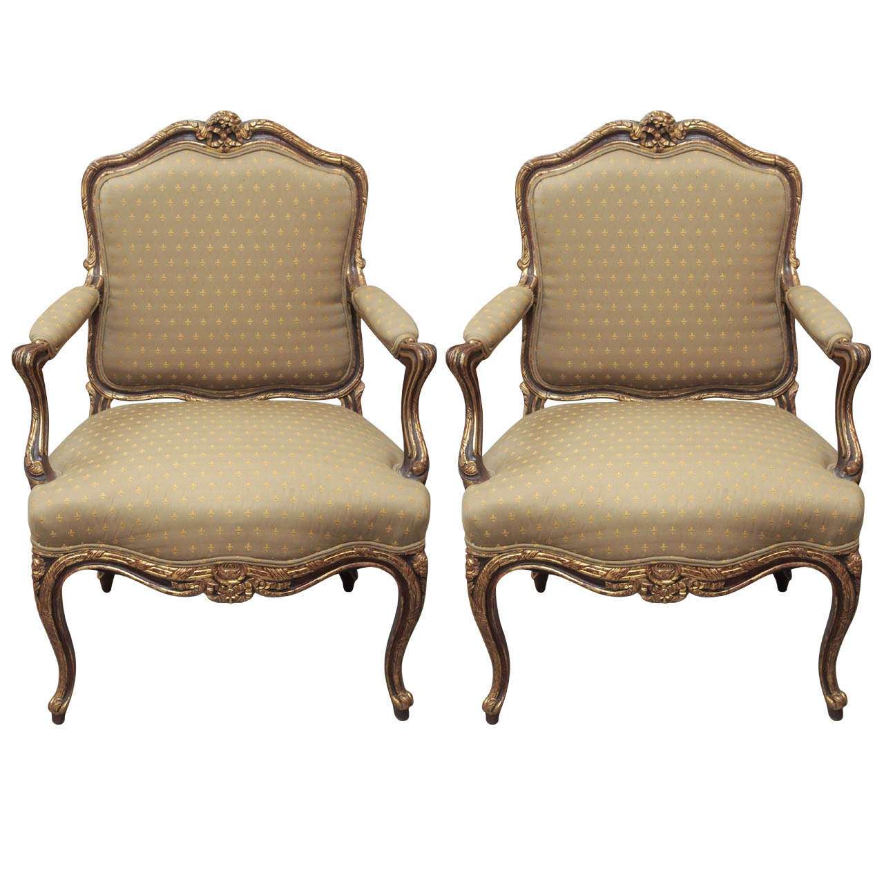 Pair of Giltwood French Fauteuils