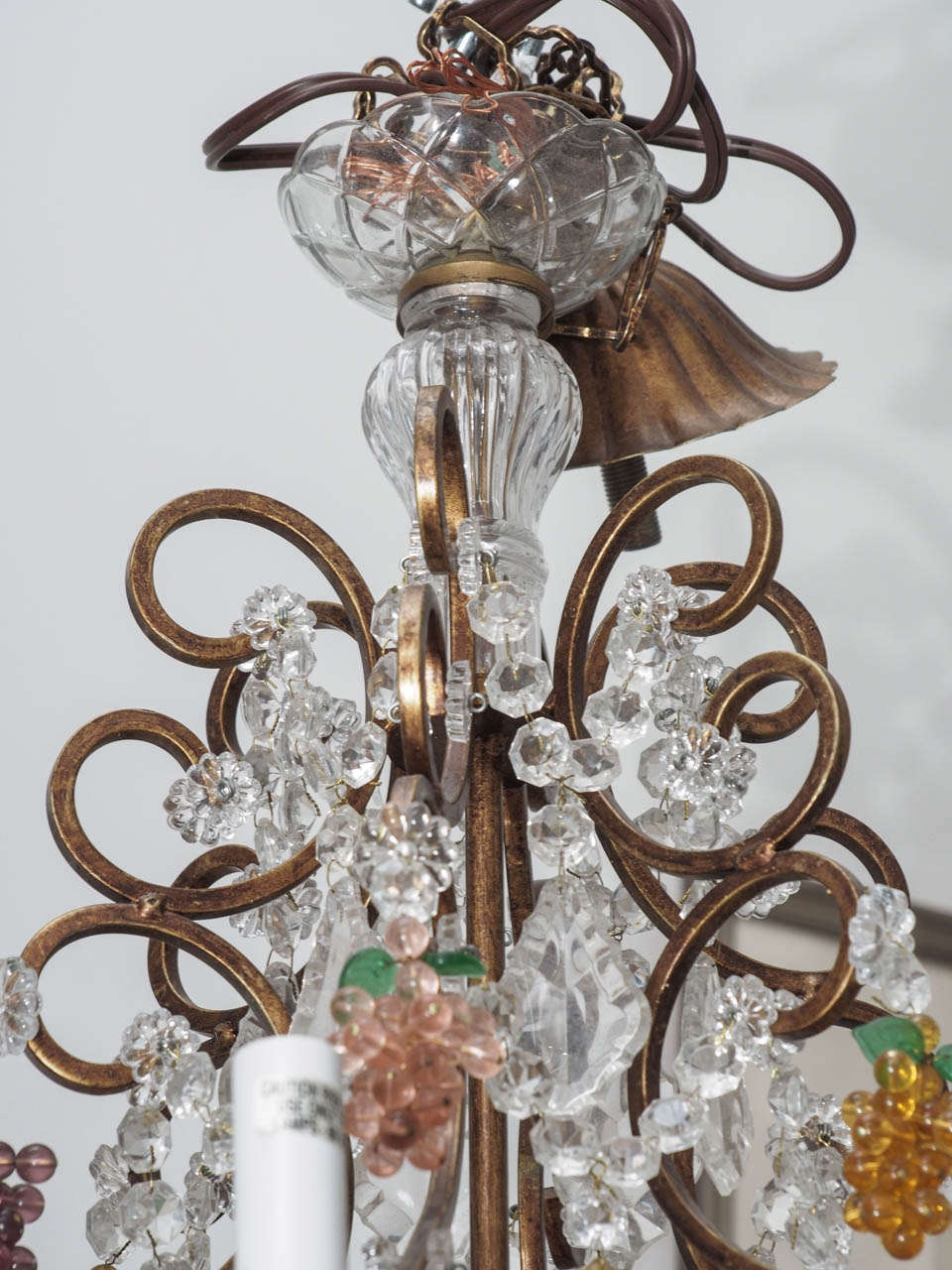 Crystal Chandelier with Grape Motif In Excellent Condition In New Orleans, LA