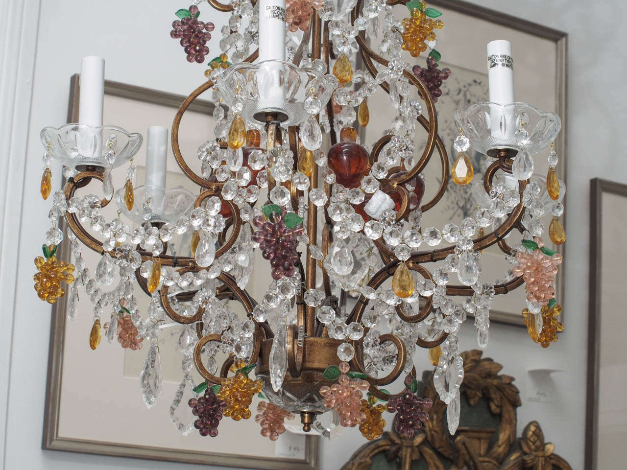 Crystal Chandelier with Grape Motif 1