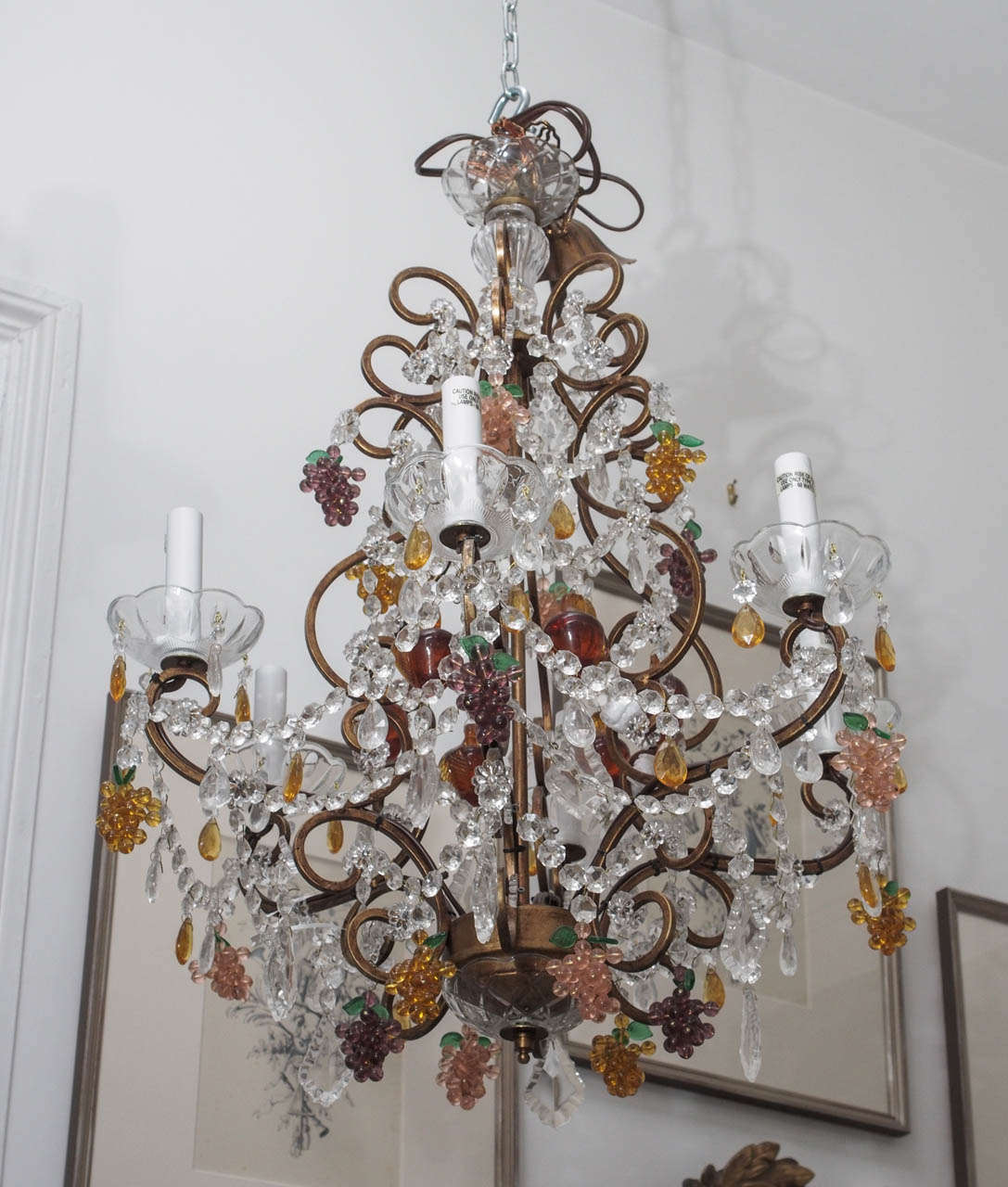 Crystal Chandelier with Grape Motif 6