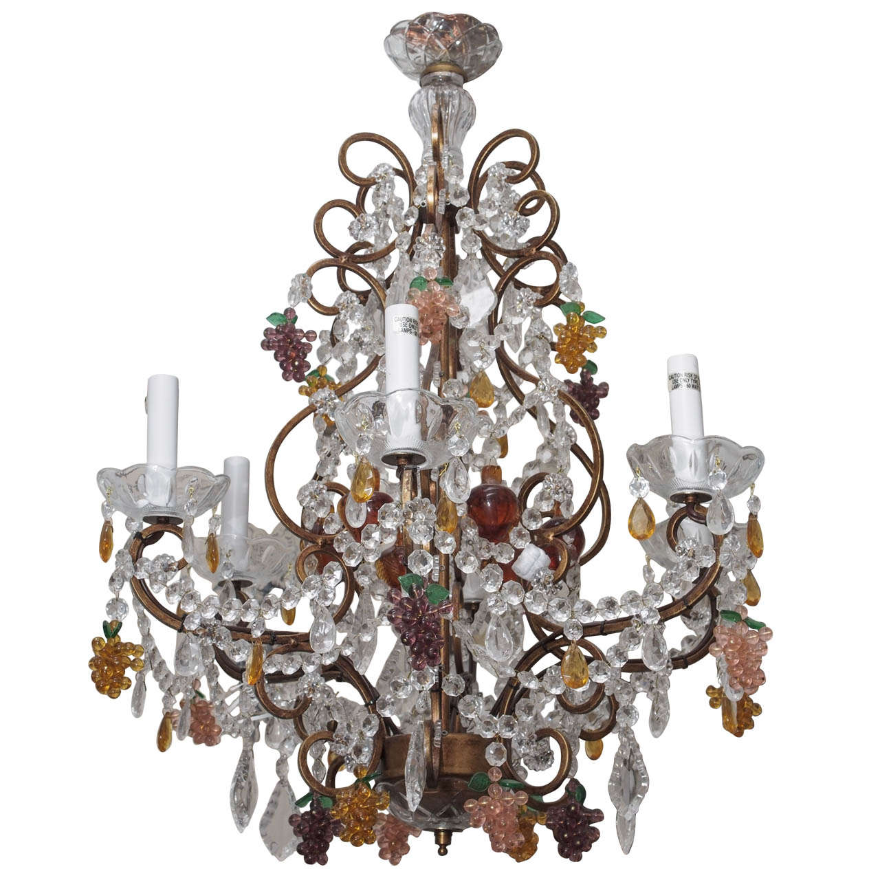 Crystal Chandelier with Grape Motif