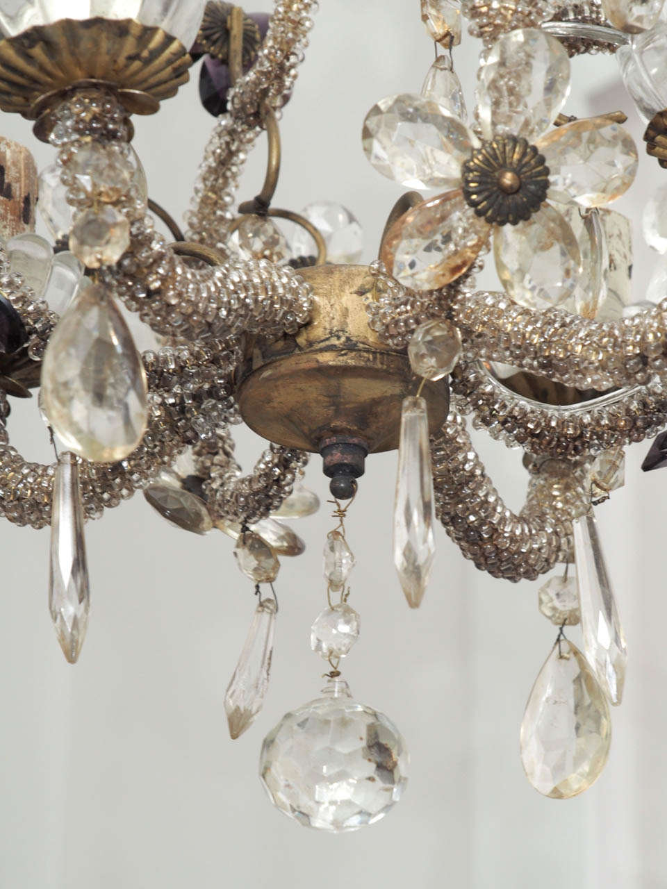 Delightful Pair of Crystal Flower Chandeliers In Excellent Condition In New Orleans, LA