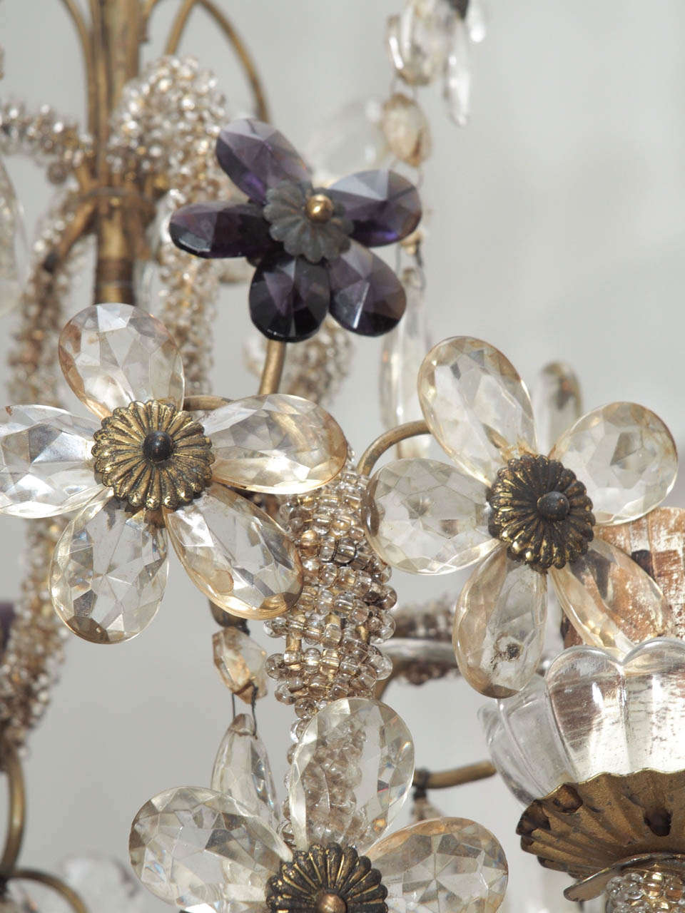 20th Century Delightful Pair of Crystal Flower Chandeliers