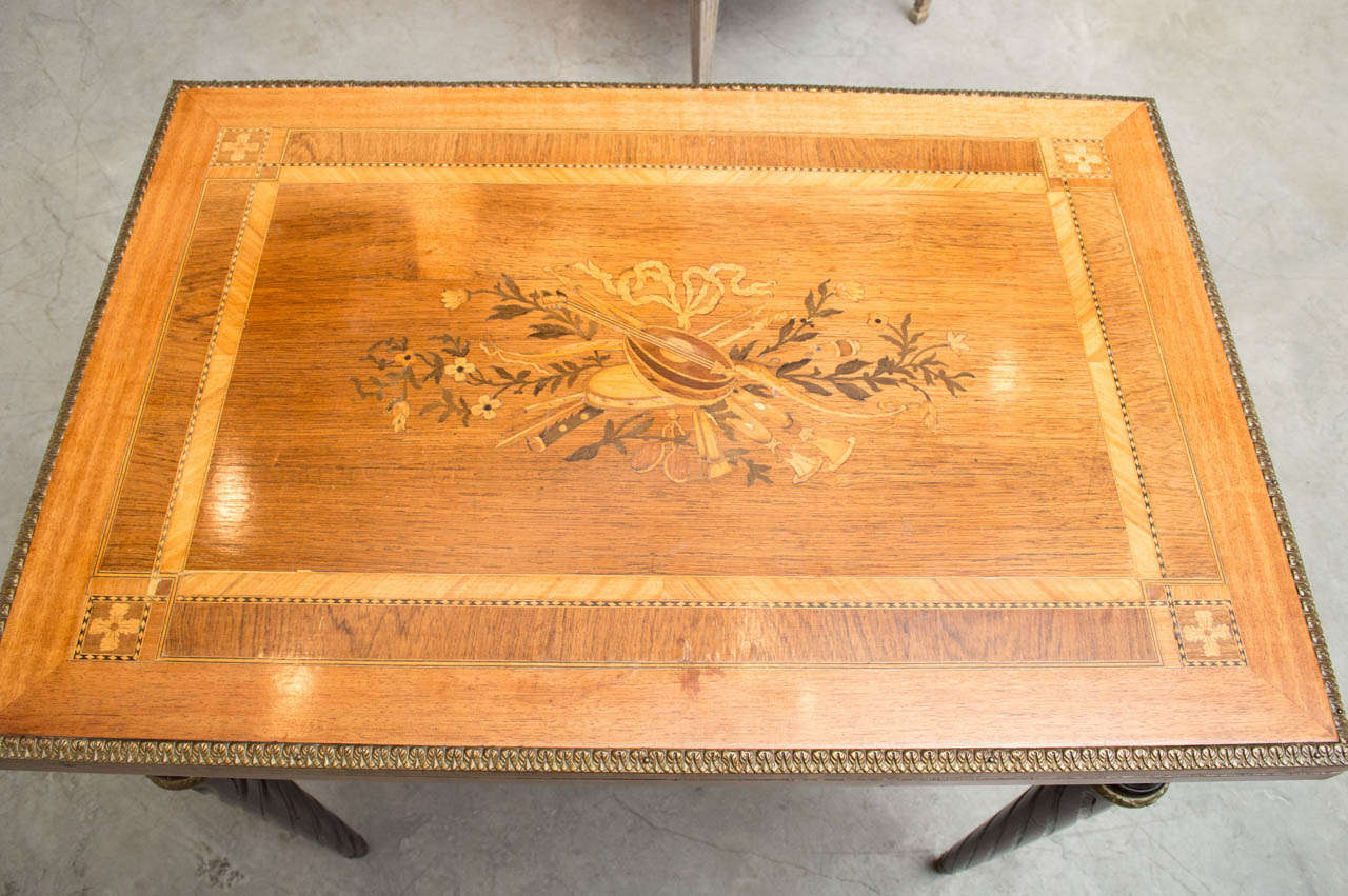 Late 19th Century French Fruitwood Card Table with Elaborate Wood Inlay 4