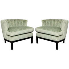 Pair of Art Deco Channel Back Slipper Chairs