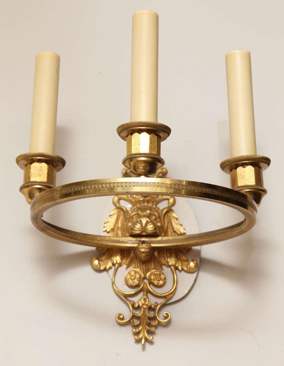 Pair of Charles X Period French Empire Style Ring-Form Sconces In Excellent Condition In New York, NY