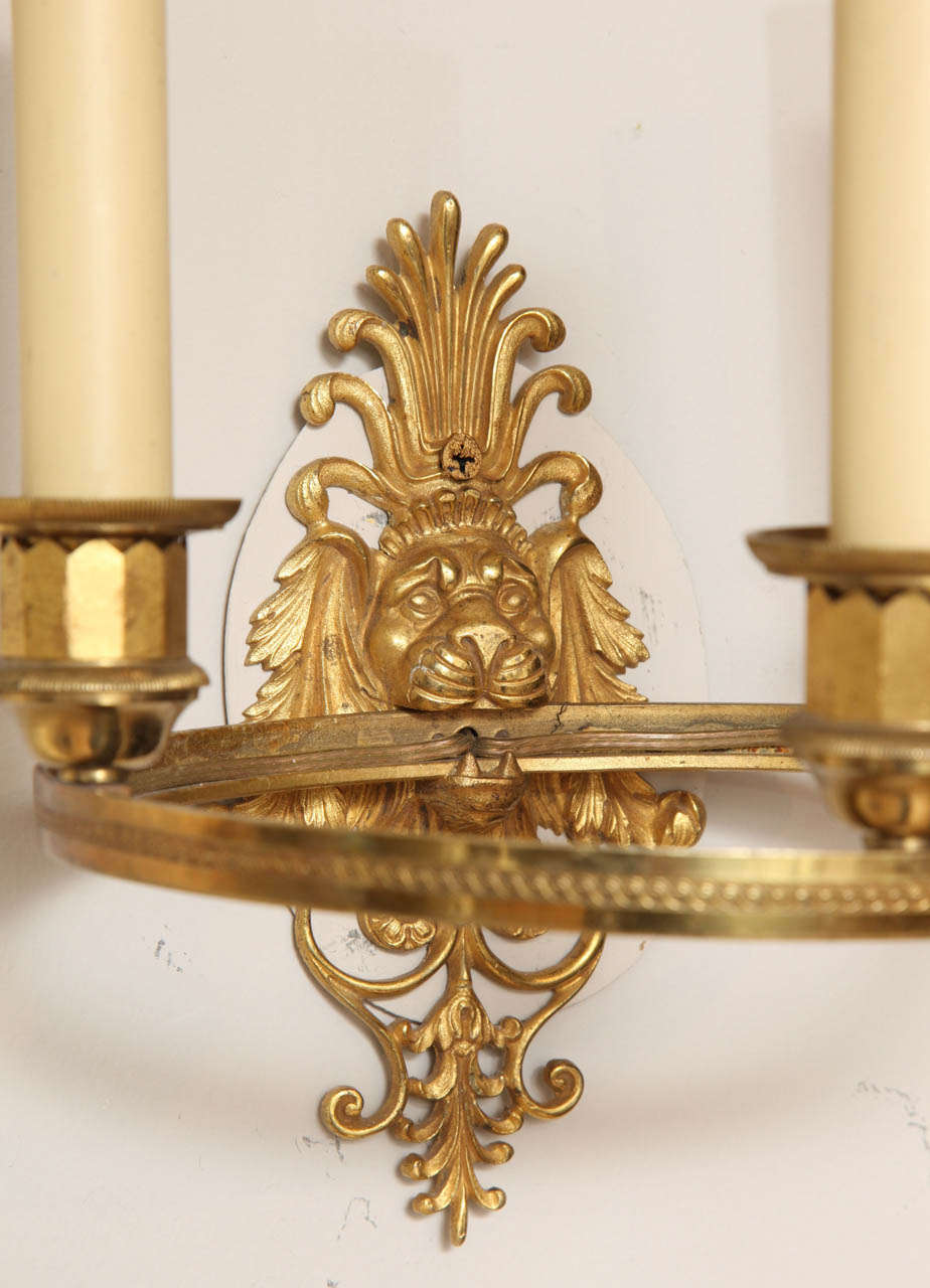 Pair of Charles X Period French Empire Style Ring-Form Sconces 2