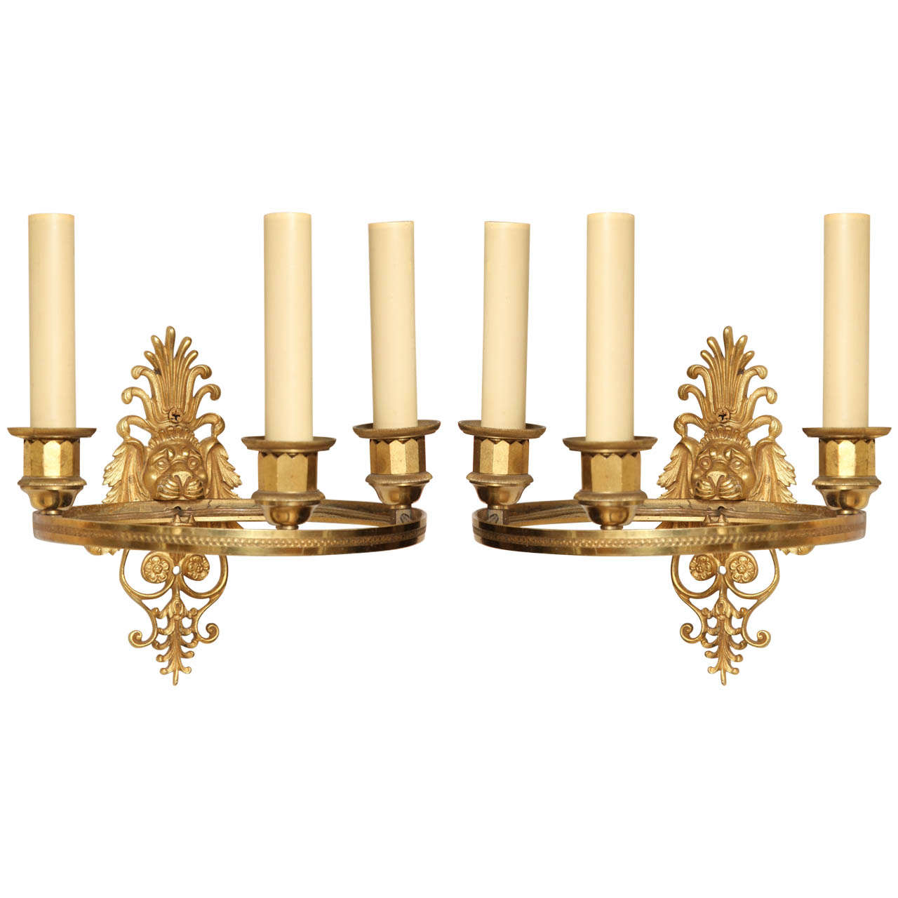 Pair of Charles X Period French Empire Style Ring-Form Sconces
