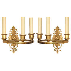 Pair of Charles X Period French Empire Style Ring-Form Sconces 6
