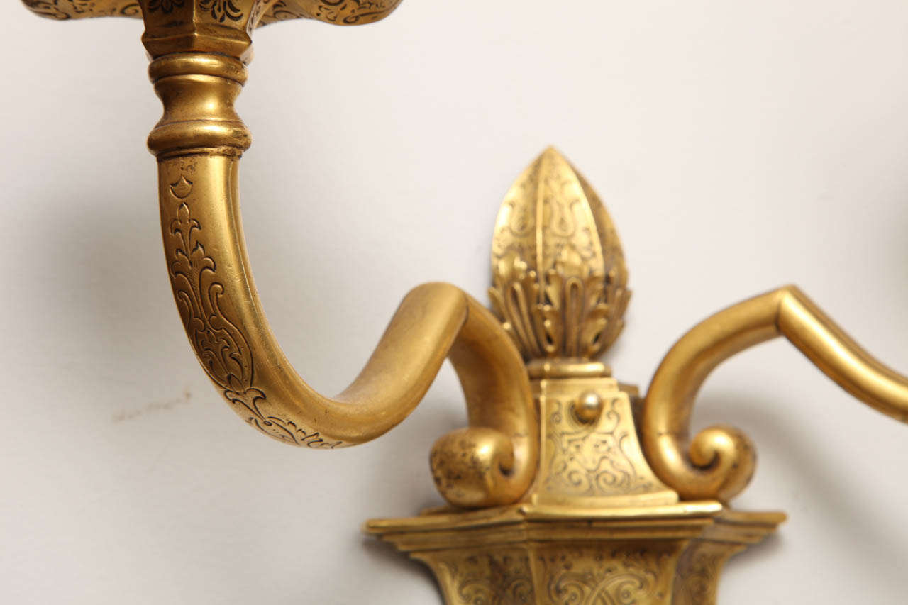 Pair of Caldwell Two Light Baroque Style Sconces 3