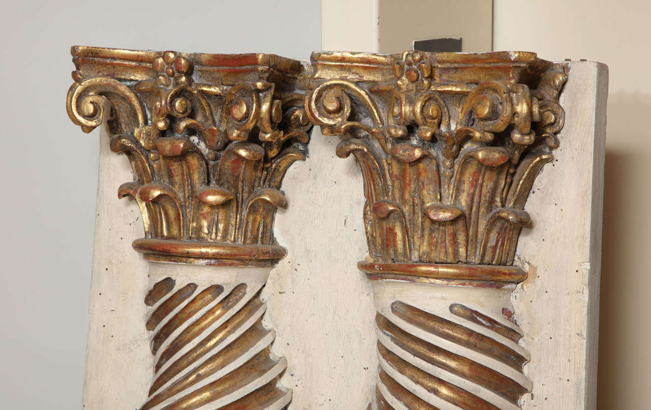 Pair of Hand-Carved Solominic Half Columns in the Manner of Bernini In Good Condition In New York, NY