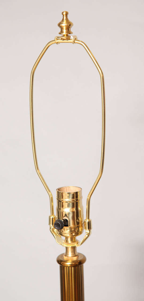 Brass A Pair of French Jacques Adnet Style Table Lamps