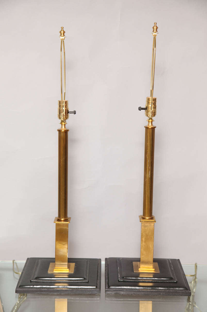 A Pair of French Jacques Adnet Style Table Lamps 1