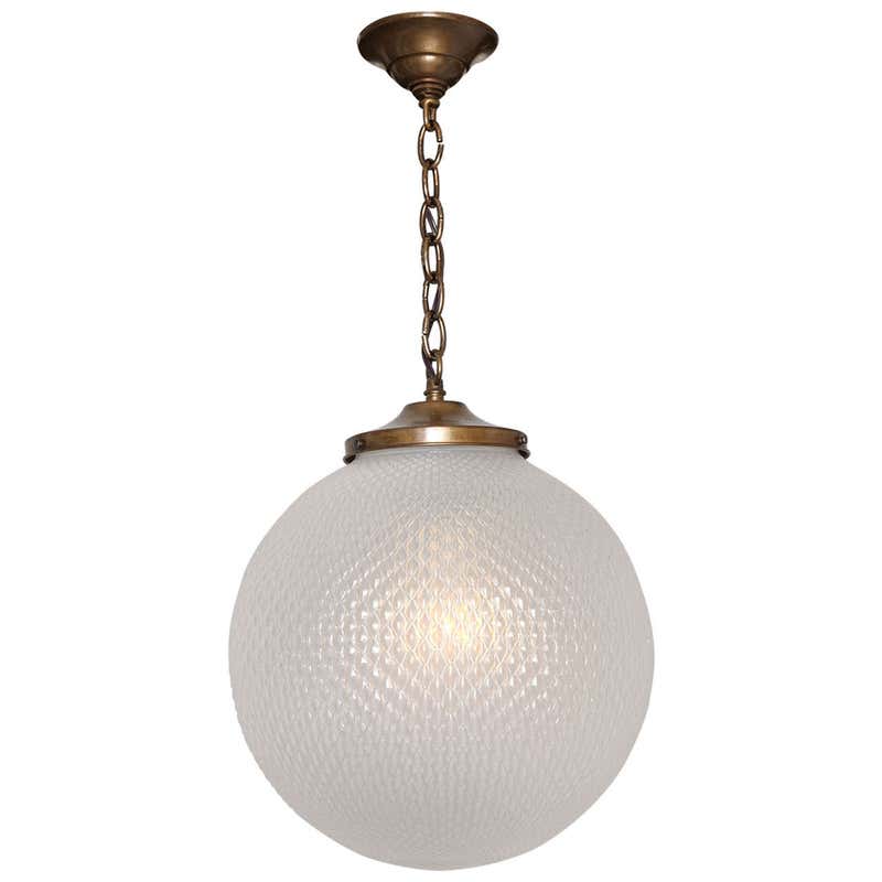 Spherical Fixure An Opalescent Glass Spherical Globe Light Fixture at 1stDibs ...