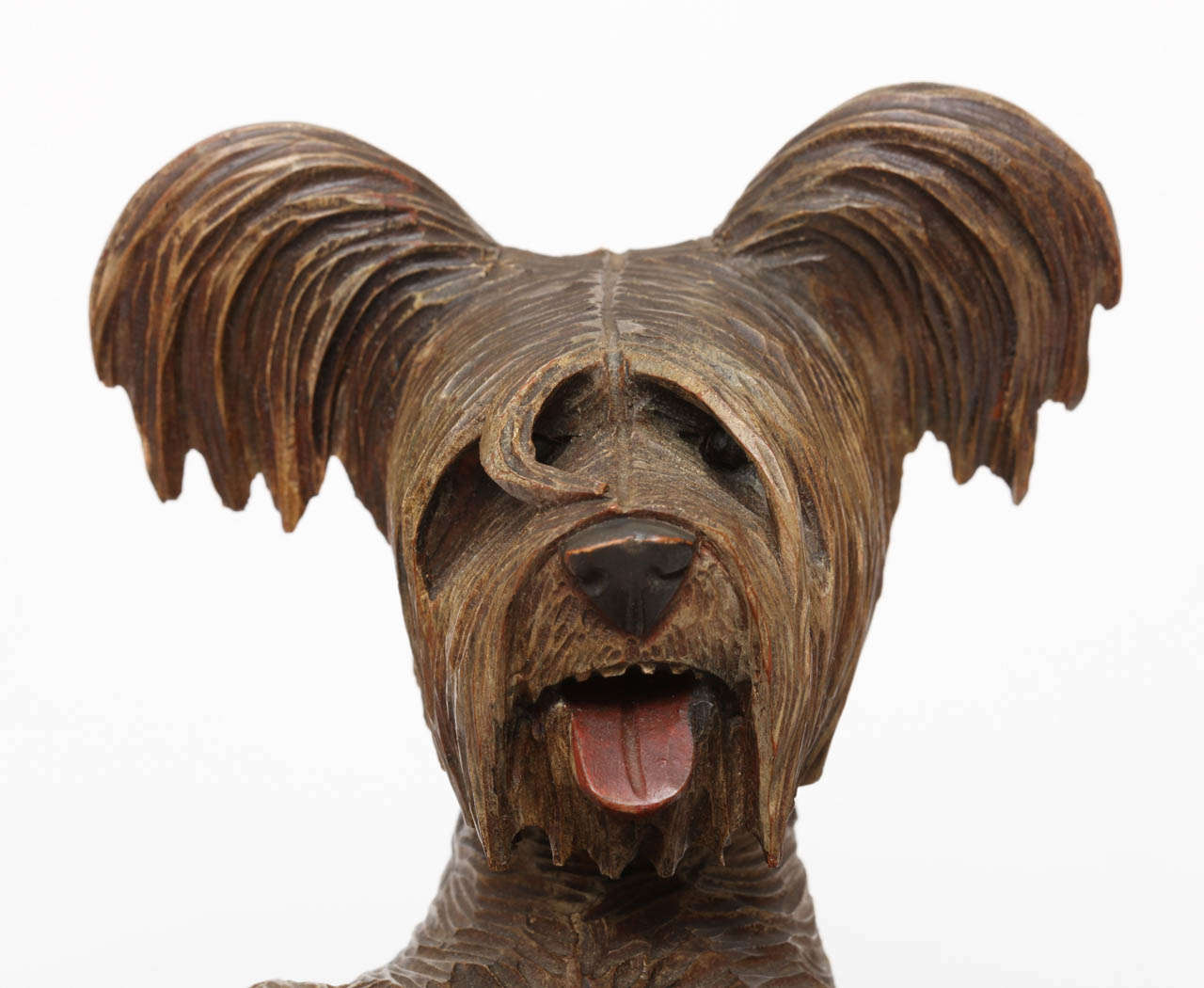 20th Century Black Forest Hand-Carved Wooden Terrier Box