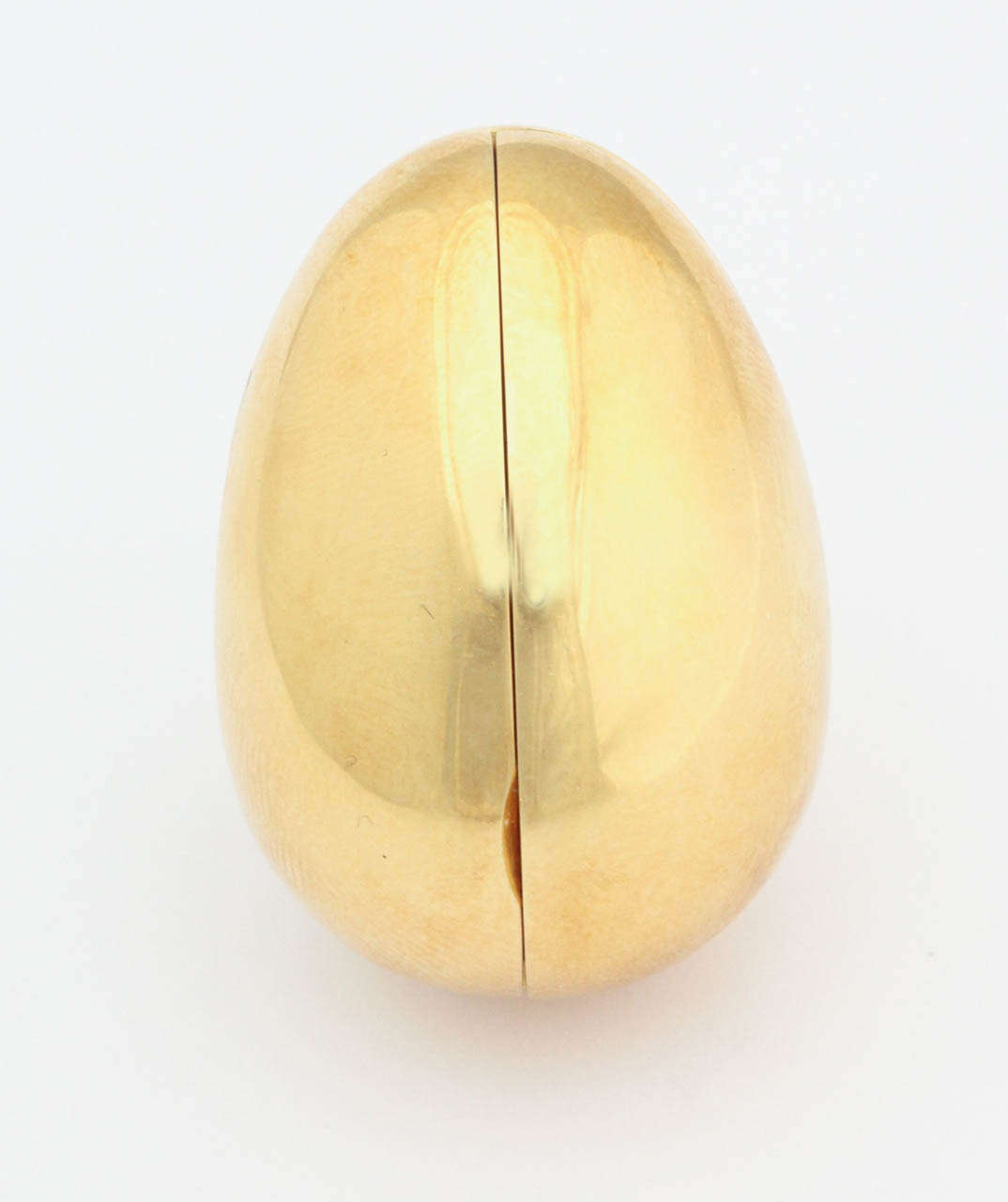 Late 20th Century 18kt Gold Egg Pillbox For Sale